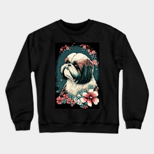 Super Cute Shih Tzu Portrait - Japanese style Crewneck Sweatshirt